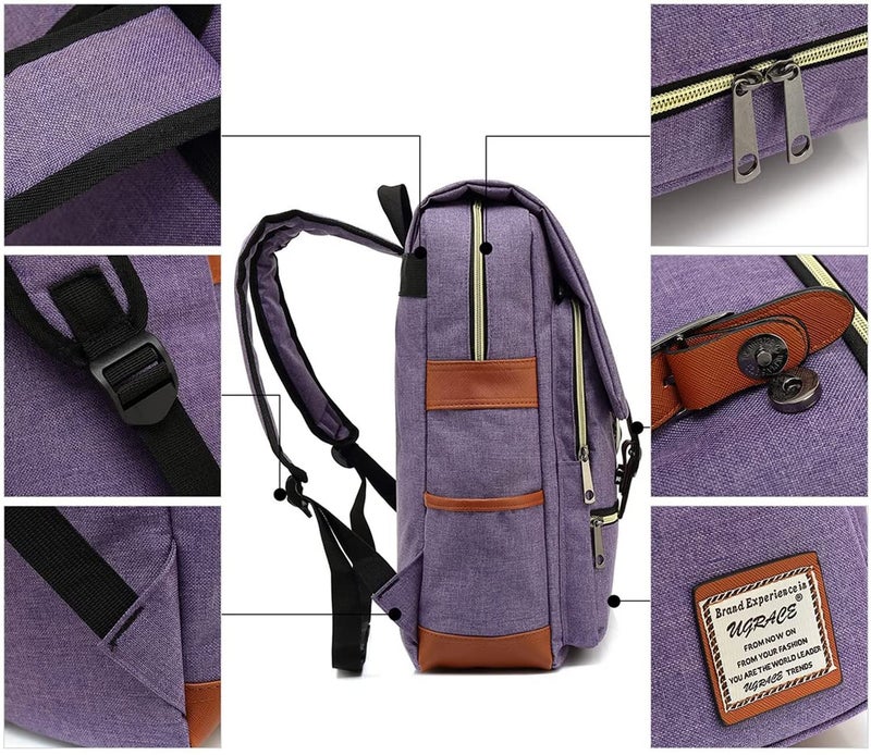 UGRACE Slim Business Laptop Backpack Elegant Casual Daypacks Outdoor Sports Rucksack College Shoulder Bag for Men Women, Tear Resistant Unique Travelling Backpack Fits up to 15.6Inch Laptop in Violet - Image 5